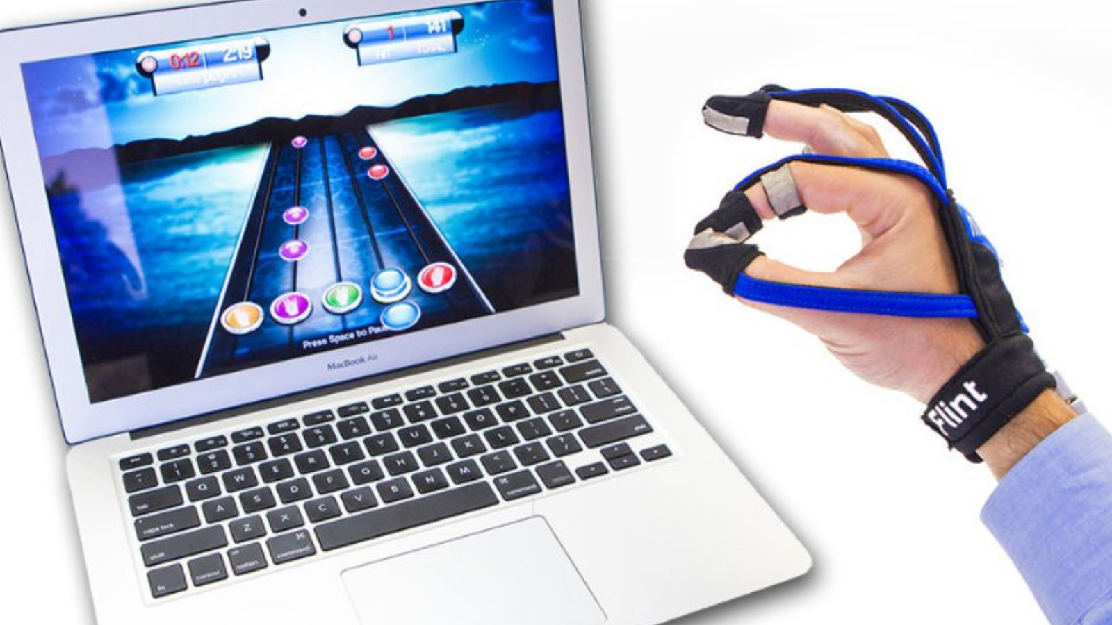 Perangkat rehabilitasi yang memadukan gerakan terapeutik dengan permainan musik interaktif